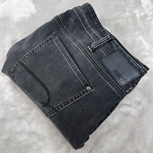 Mavi Jake Slim Leg Jeans Mens 38x32 Black Dark Wash Stretch Denim M0042282721